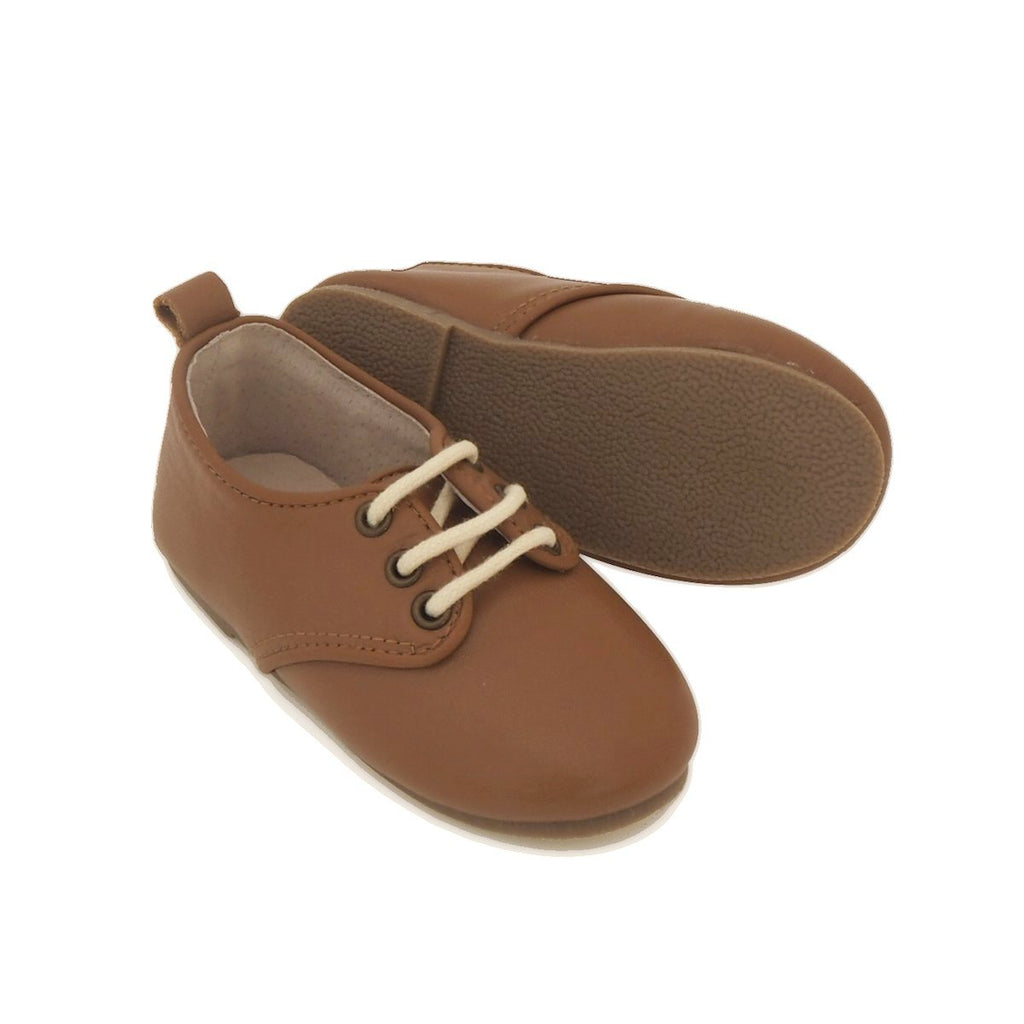 Children’s Caramel Brown Tan Oxford Shoes for Children & Kids. Natural Leather, super comfortable, quality, stylish boys & Girls Kit & Kate 9