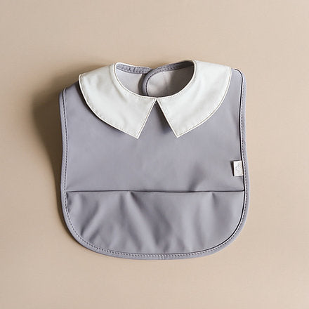 Kit & Kate Designer Stylish baby Bibs with a formal preppy collar in grey