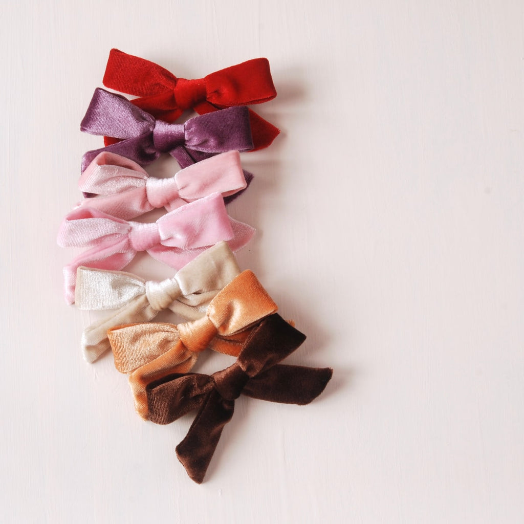 Velvet bow hair clips for girls - Kit & Kate Australia 2