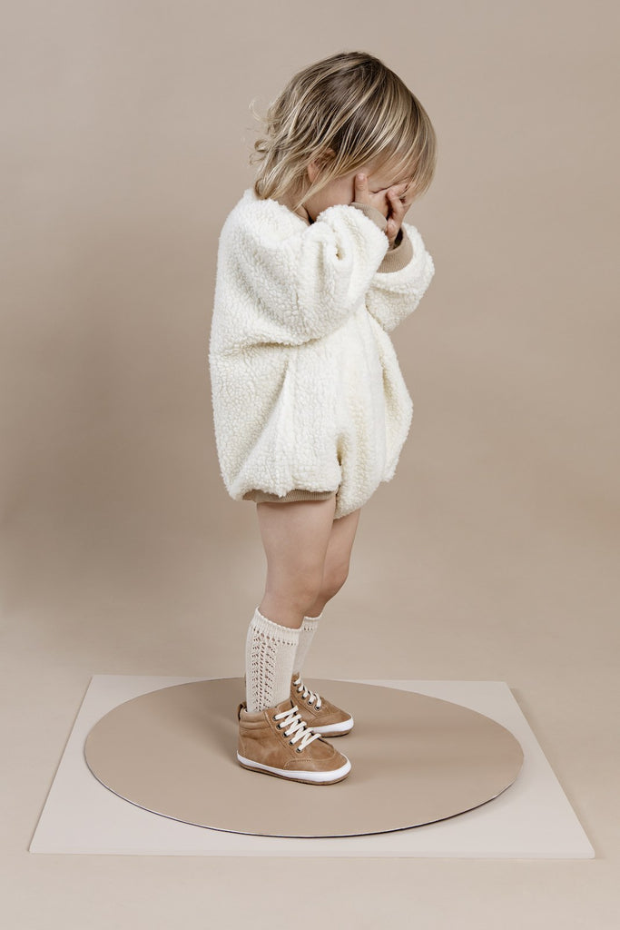 Soft soled baby high top sneakers by kit & kate