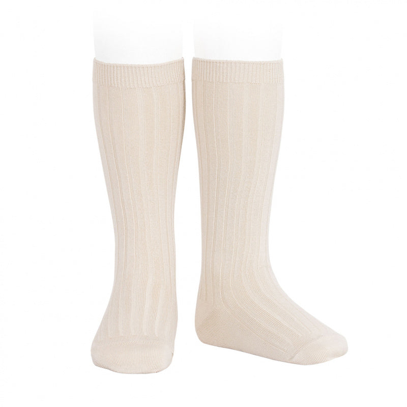Condor Socks - Ribbed, Knee High - Linen Baby & Toddler Socks from Spain in Australia by Kit & Kate