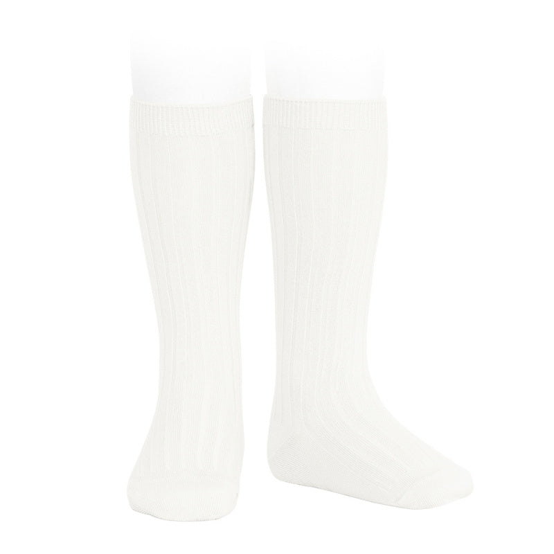 Condor Socks - Ribbed, Knee High - Cream Baby & Toddler Socks from Spain in Australia by Kit & Kate