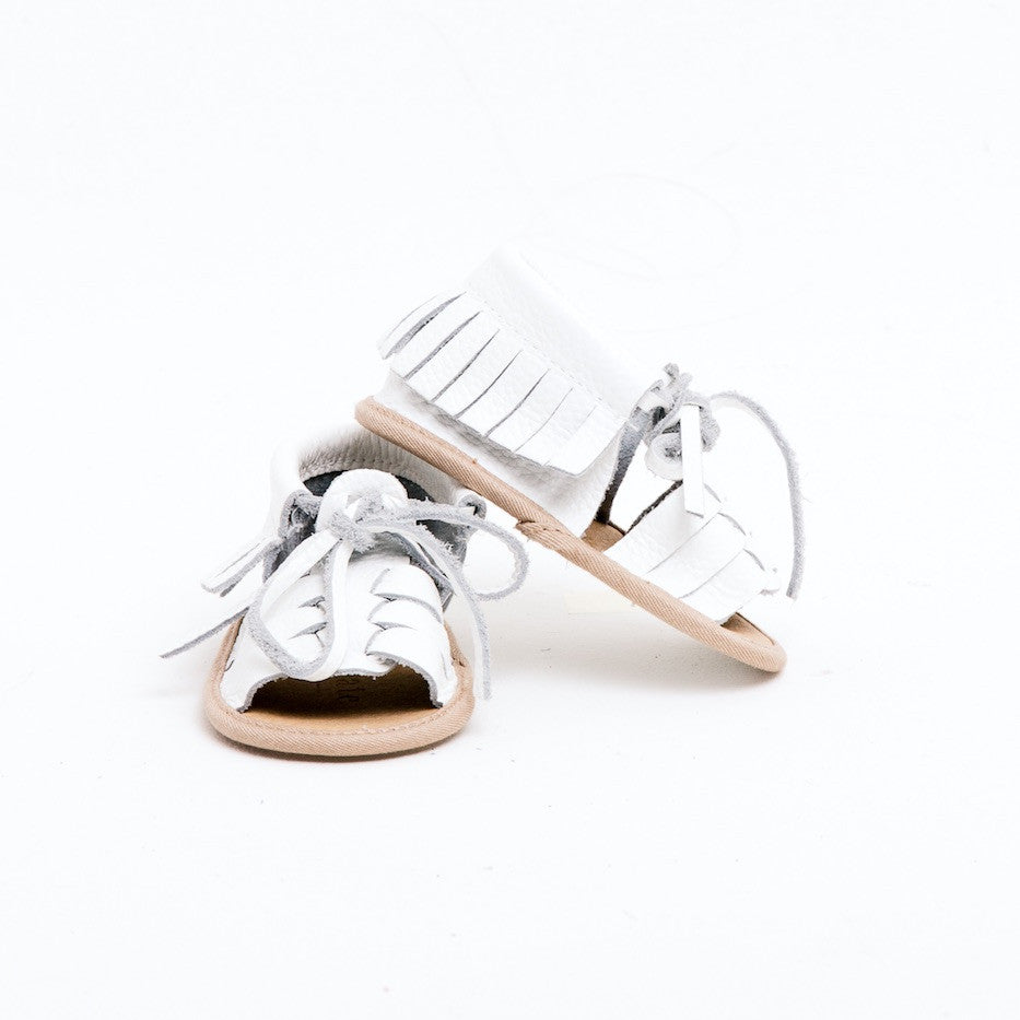Baby Sandals - Cali White for babies toddlers and children, natural leather boys & girls, Kit & Kate Australia Perth 0
