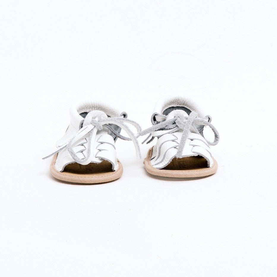 Baby Sandals - Cali White for babies toddlers and children, natural leather boys & girls, Kit & Kate Australia Perth 1