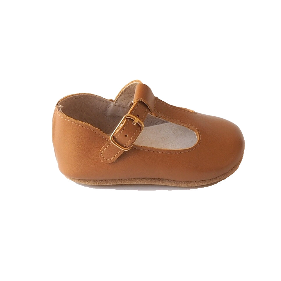 Baby Shoes - Paris baby t-bar shoes for babies & toddlers, little girls, soft soles natural leather light brown caramel  Kit & Kate14