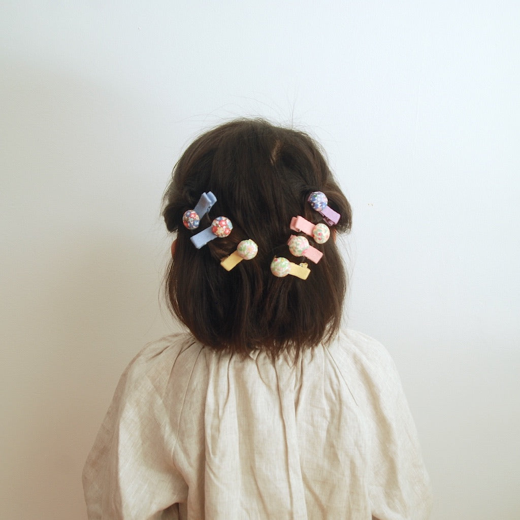 Kit & Kate Button Children's Hair Clips - Violet