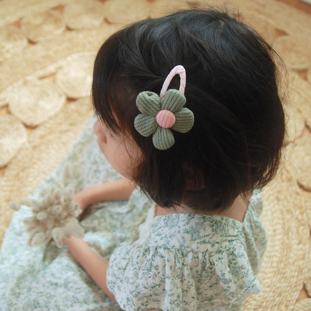 Kit & kate beautiful children's hair clips for little girls in a soft cotton fabric with a sweet floral pattern
