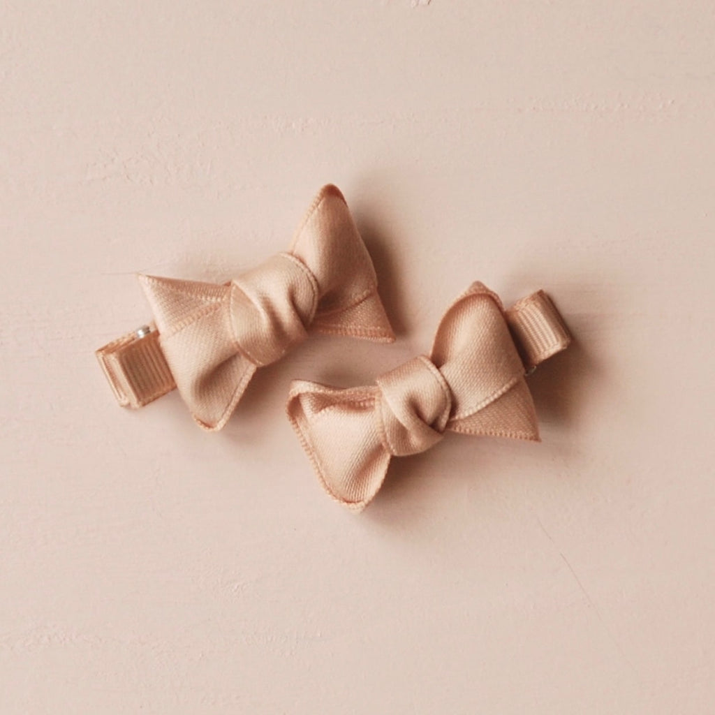 Girls hair clips - bow tie - soft fabric Australia