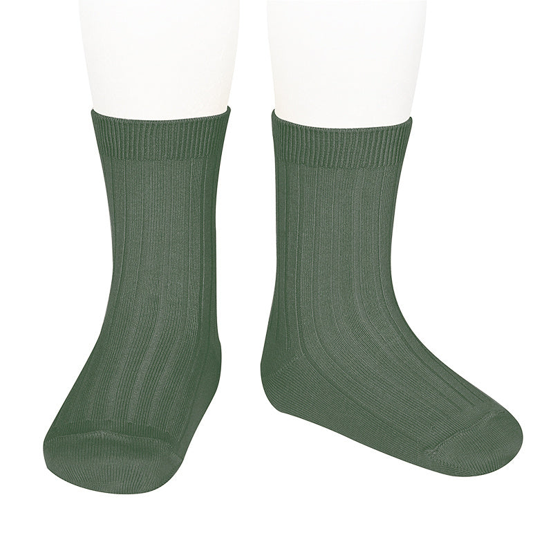 Condor Socks - Ribbed, Knee High - Lichen Green Baby & Toddler Socks from Spain in Australia by Kit & Kate