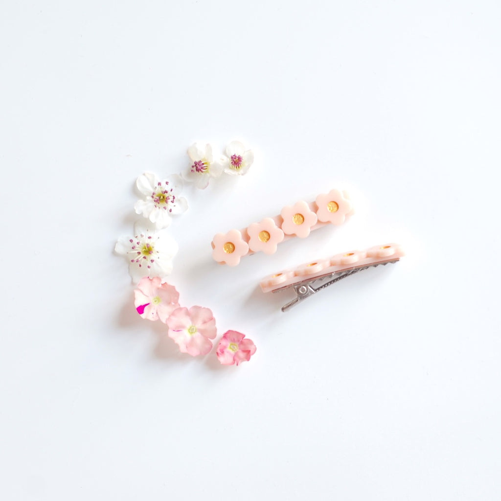 Kit & Kate Flora  Children's Hair Clips - Peachy Pink