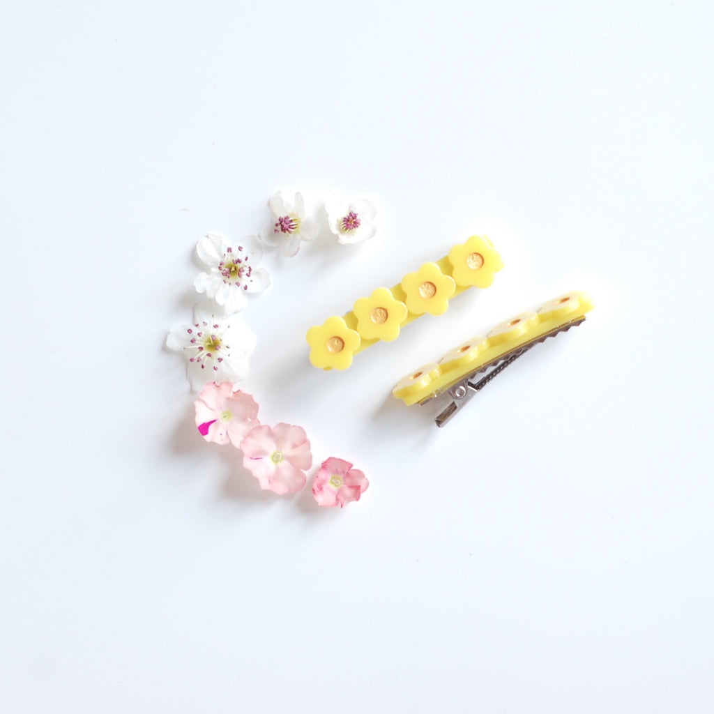 Kit & Kate Flora  Children's Hair Clips - Sunshine Yellow