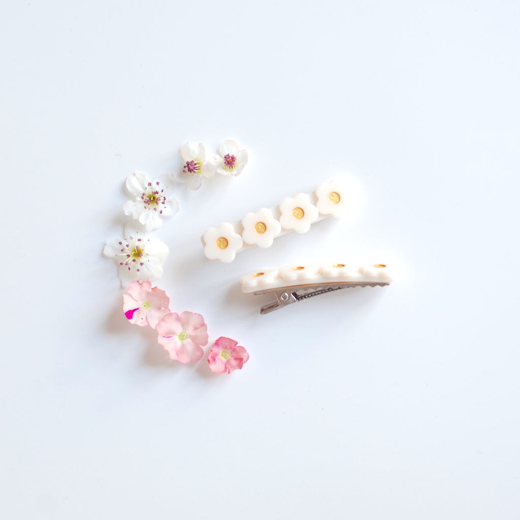 z Kit & Kate Flora  Children's Hair Clips - Vanilla