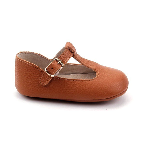 Baby Shoes - Tan Paris baby t-bar shoes for babies & toddlers little girls,, soft soles natural leather Kit & Kate c30