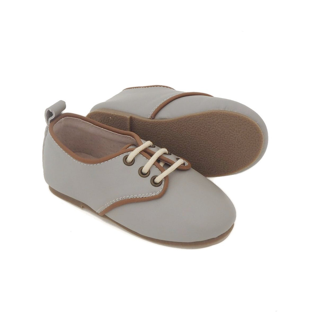 Children’s Grey Oxford Shoes for Children & Kids. Natural Leather, super comfortable, quality, stylish boys & Girls Kit & Kate 3