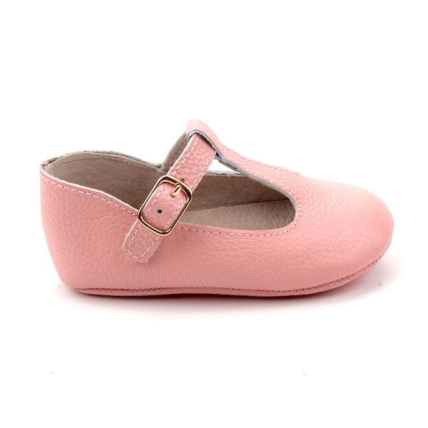 Baby Shoes - Paris baby t-bar shoes for babies & toddlers little girls,, soft soles natural leather pink Kit & Kate c23