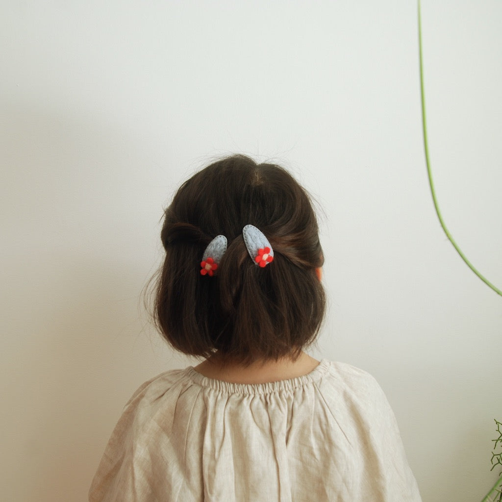 Children's and Toddler Hair Clips by Kit & Kate  Bloom Blue 2