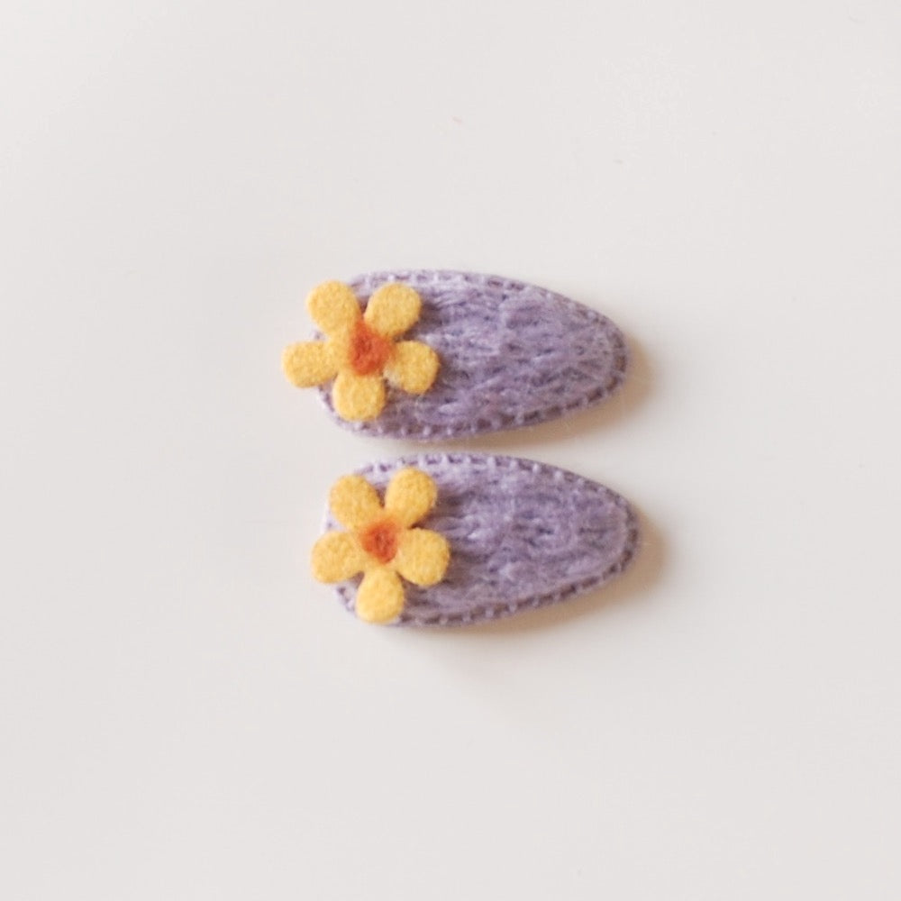 Kit & Kate Bloom Children's Knit Hair Clips - Violet