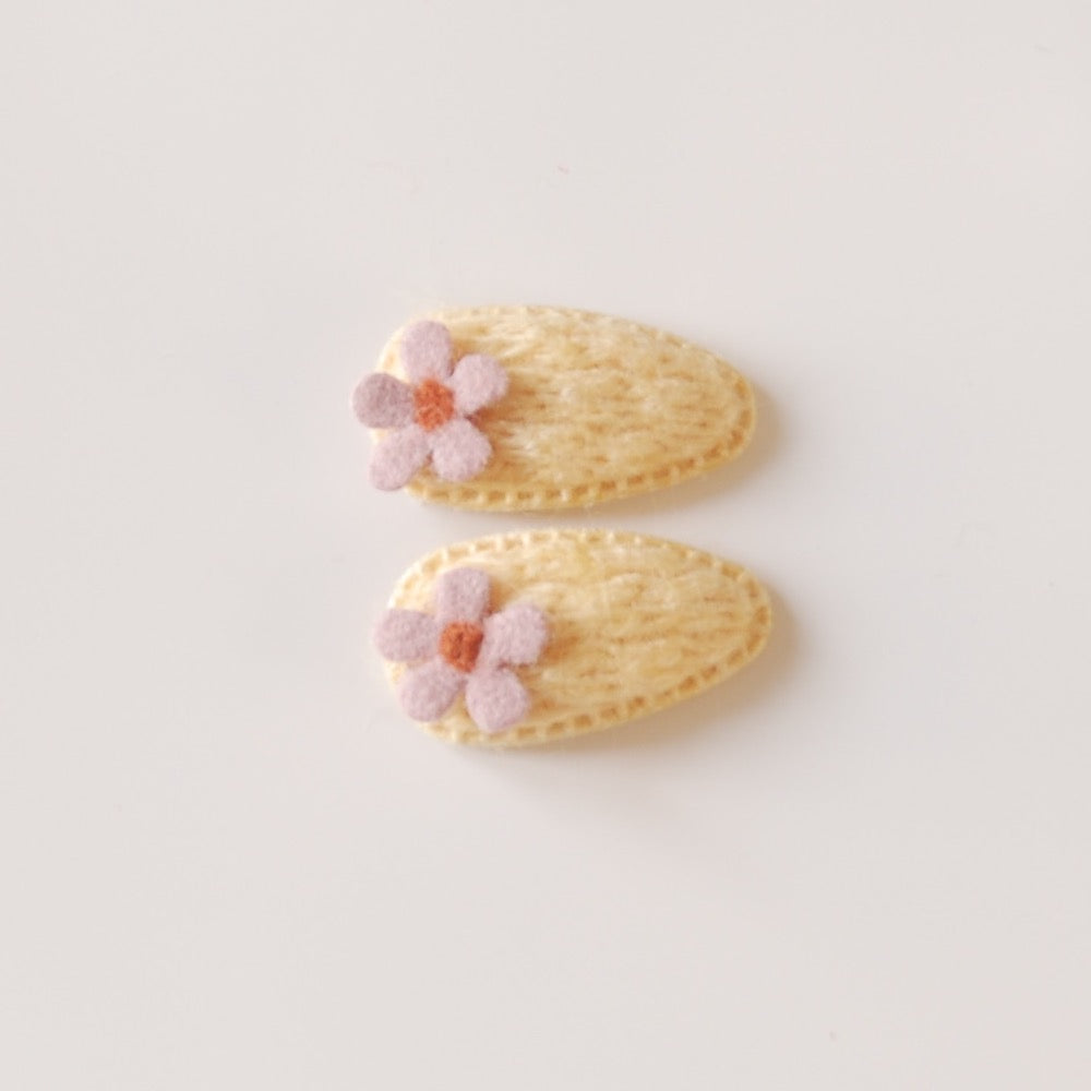 Kit & Kate Bloom Children's Knit Hair Clips - Yellow