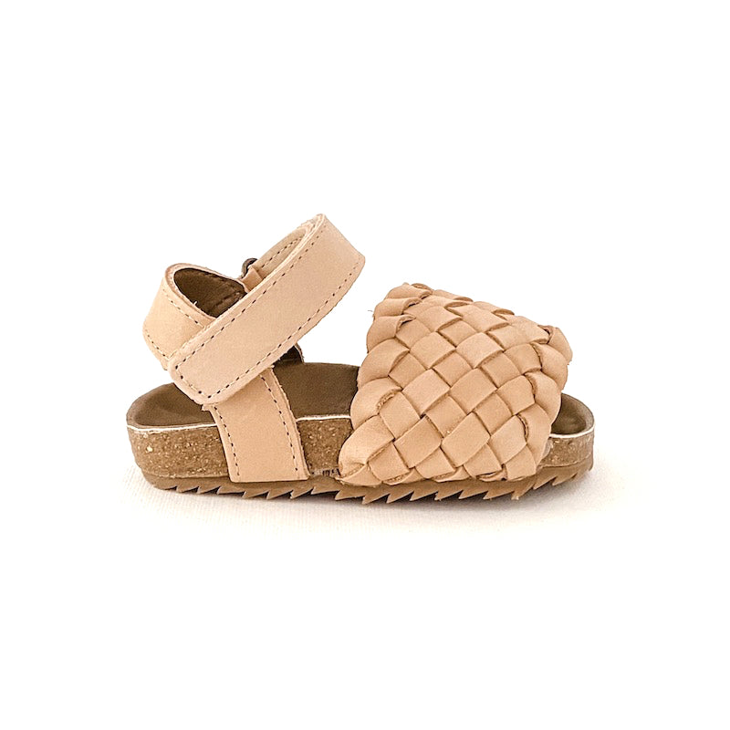 Kit & Kate Soleil weave woven leather sandals with a soft moulded solebed and made from natural leather for babies, toddlers and children shoe sizes