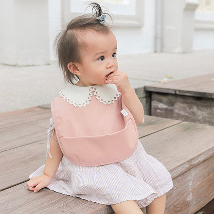 Papillon Baby & Toddler Bib - Rose-Snow - waterproof easy to clean 