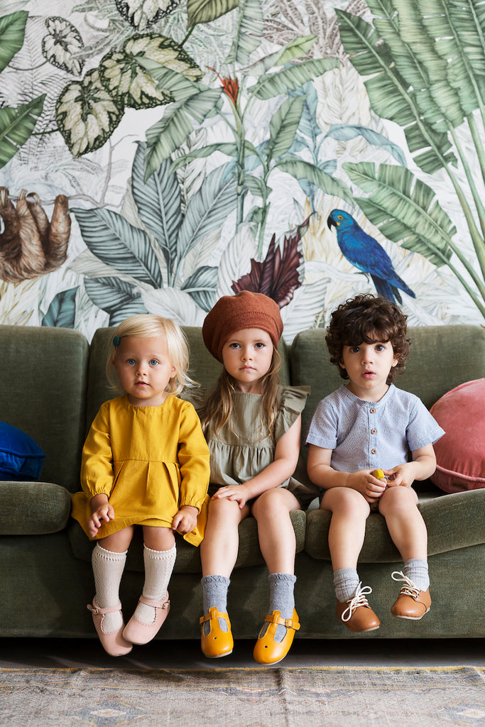 Children’s T-bar Shoes Marigold Yellow for Children & Kids & little girls. Natural Leather 12 - Kit & Kate 19