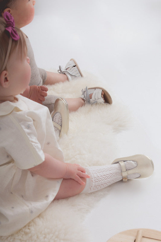 Baby Shoes - Gold Paris baby t-bar shoes for babies & toddlers little girls,, soft soles natural leather Kit & Kate c35