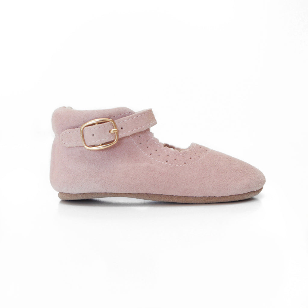 Baby Shoes - Eleanor Mary-Janes - Pink Shoes for babies & toddlers, girls, soft soles natural leather Kit & Kate 3