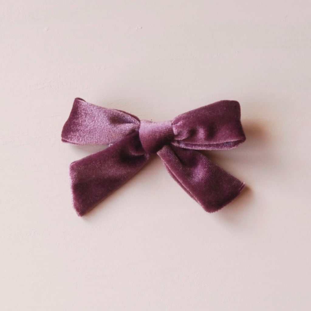 Velvet bow hair clips for girls - Kit & Kate Australia