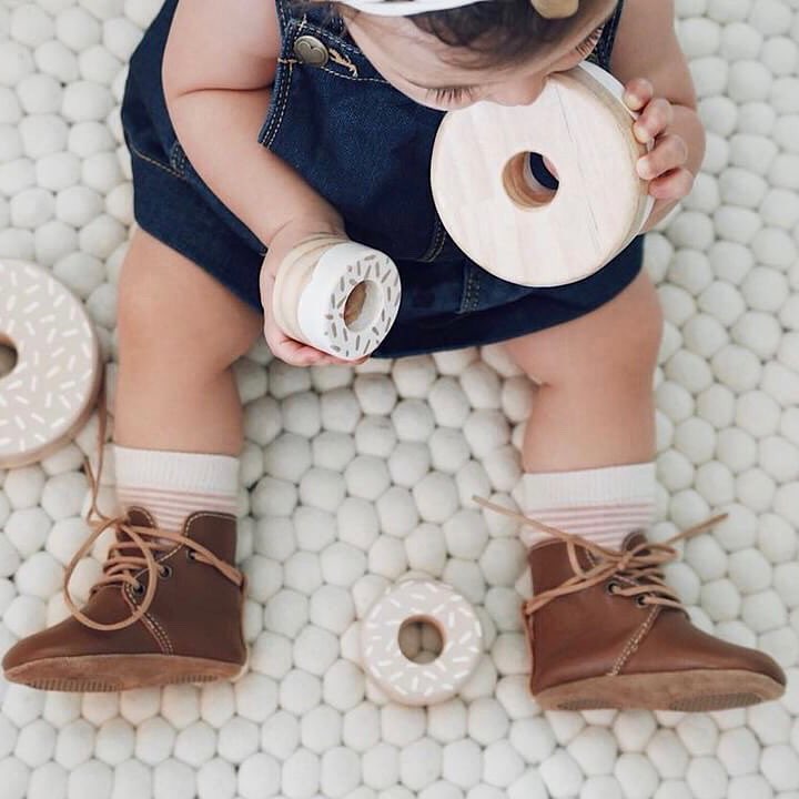 Baby Shoes - Aspen baby boots, shoes for babies & toddlers boy & girls, soft soles dark brown natural leather Kit & Kate 7