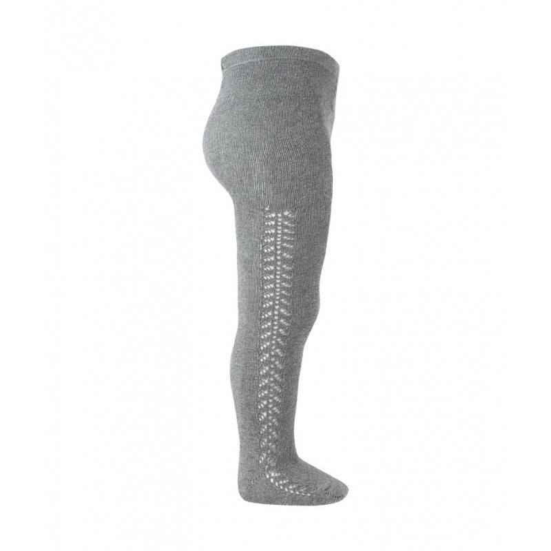 Condor Tights - Side Openwork Lace in Light Grey Baby & Toddler Socks from Spain in Australia by Kit & Kate