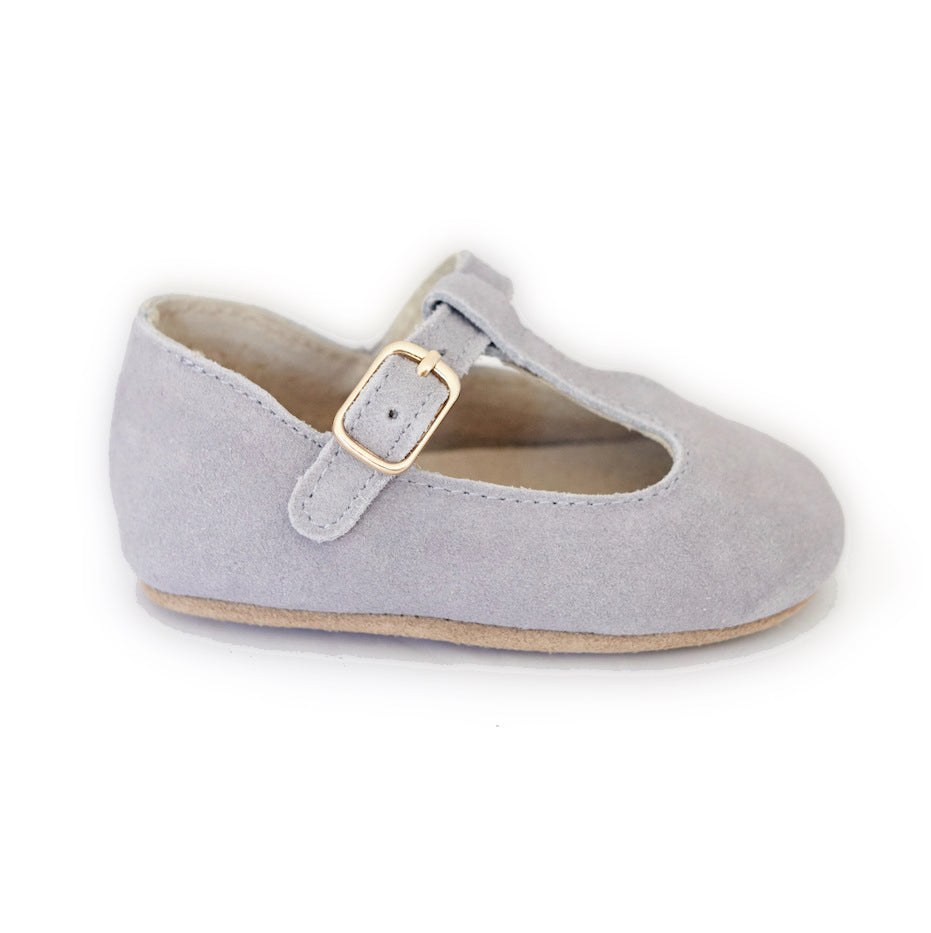Baby Shoes - Paris baby t-bar shoes for babies & toddlers little girls,, soft soles natural leather light grey kit & kate 19