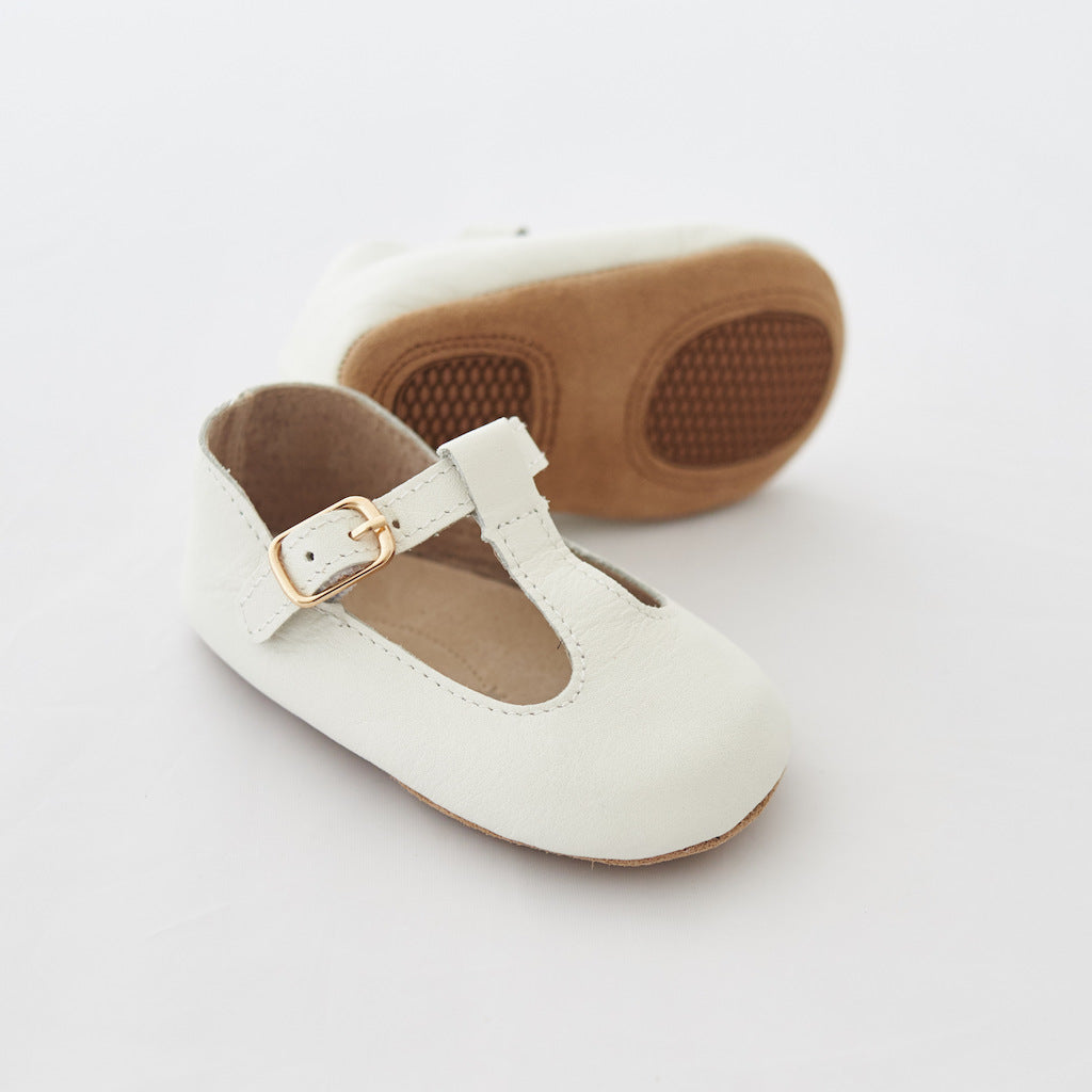 Baby Shoes - Paris baby t-bar shoes for babies & toddlers little girls,, soft soles natural leather white Kit & Kate16