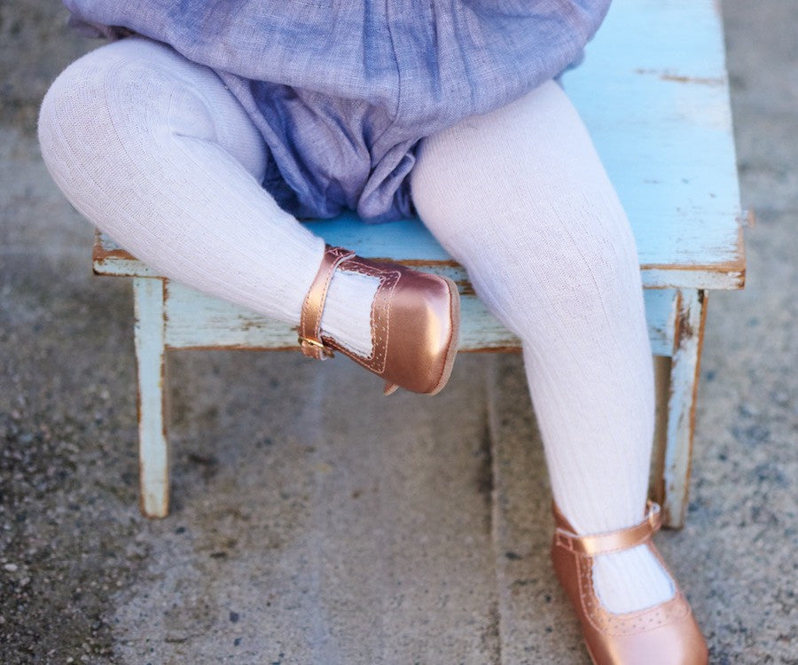 Baby Shoes - Eleanor Mary-Janes - Rose Gold Shoes for babies & toddlers, girls, soft soles natural leather Kit & Kate 3